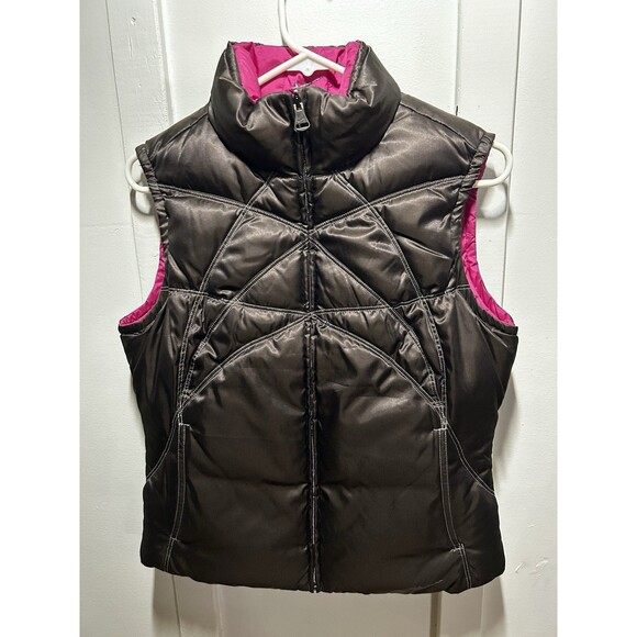 Nike Down Filled Reversible Puffer Vest Pink / Charcoal Womens Small Nice! - Picture 1 of 9